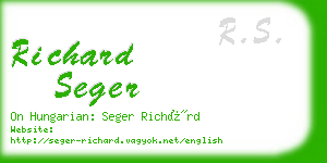 richard seger business card